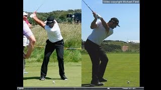 Jon Rahm golf swing  Long Iron faceon amp downtheline July 2017 [upl. by Bevvy]