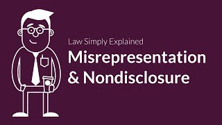 Misrepresentation and Nondisclosure  Contracts  Defenses amp Excuses [upl. by Tekla459]