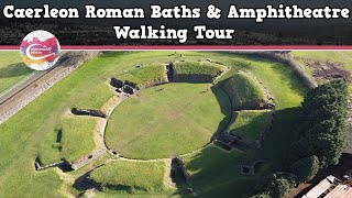 CAERLEON ROMAN BATHS amp AMPHITHEATRE WALES  Walking Tour  Pinned on Places [upl. by Echo]