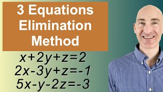 Solving Systems of 3 Equations Elimination [upl. by Legyn]