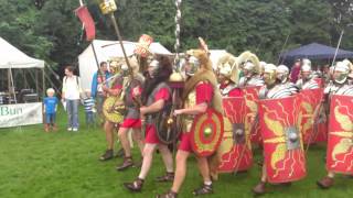 Roman Reenactment at the Amphitheatre in Caerleon Marching In [upl. by Amelina]